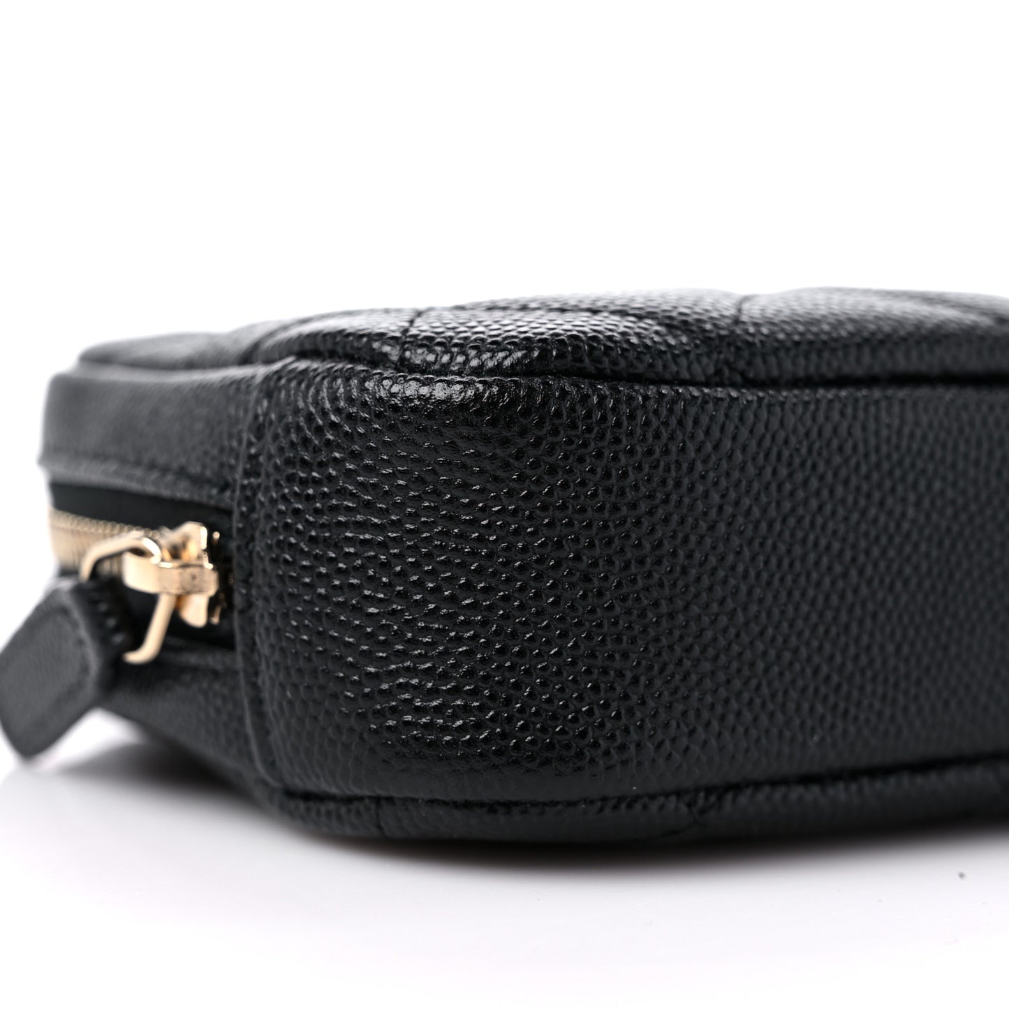 Caviar Quilted Curvy Pouch Cosmetic Case Black