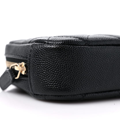 Chanel Caviar Quilted Curvy Pouch Cosmetic Case Black 8 of 10
