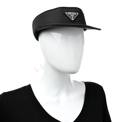 Prada Nylon Triango Metal Triangle Logo Womens Visor M Black 2 of 9