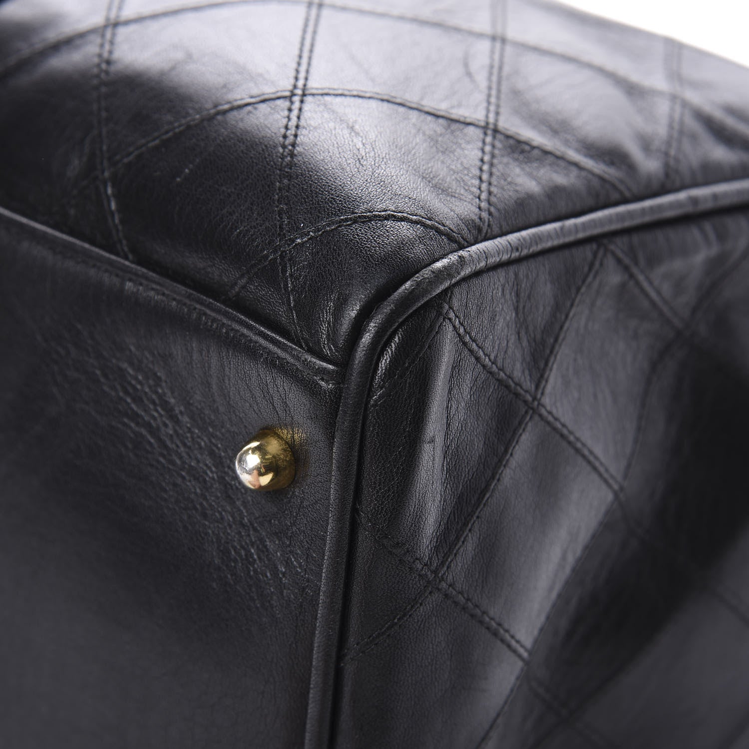 Chanel Calfskin Stitched CC Boston Black 10 of 21