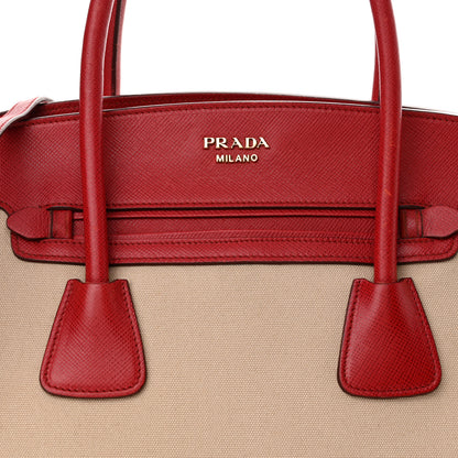 Prada Canapa Saffiano Cuir Tote Corda Fuoco 8 of 17