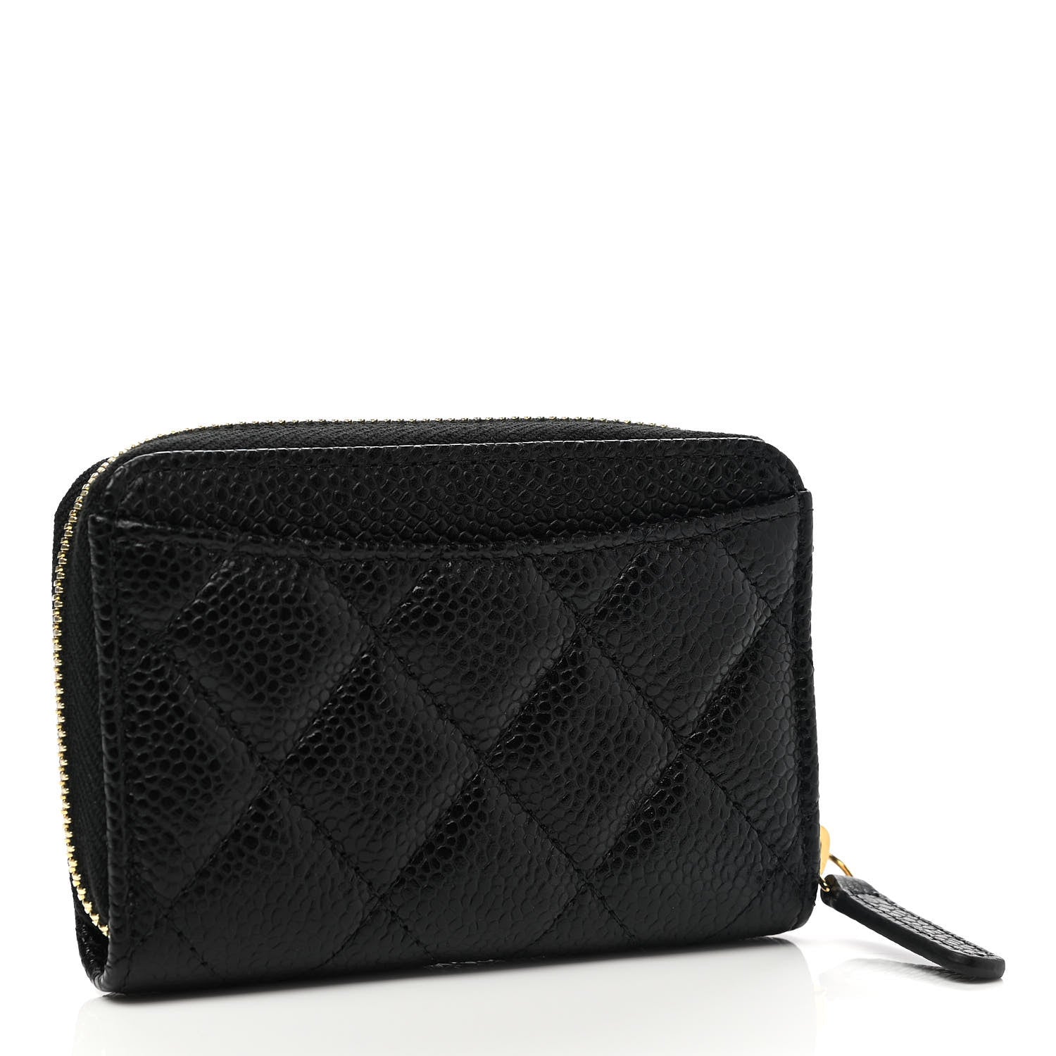 Chanel Caviar Quilted Zip Coin Purse Black 3 of 8