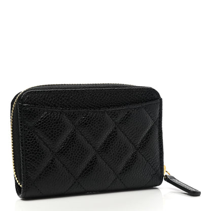 Chanel Caviar Quilted Zip Coin Purse Black 3 of 8