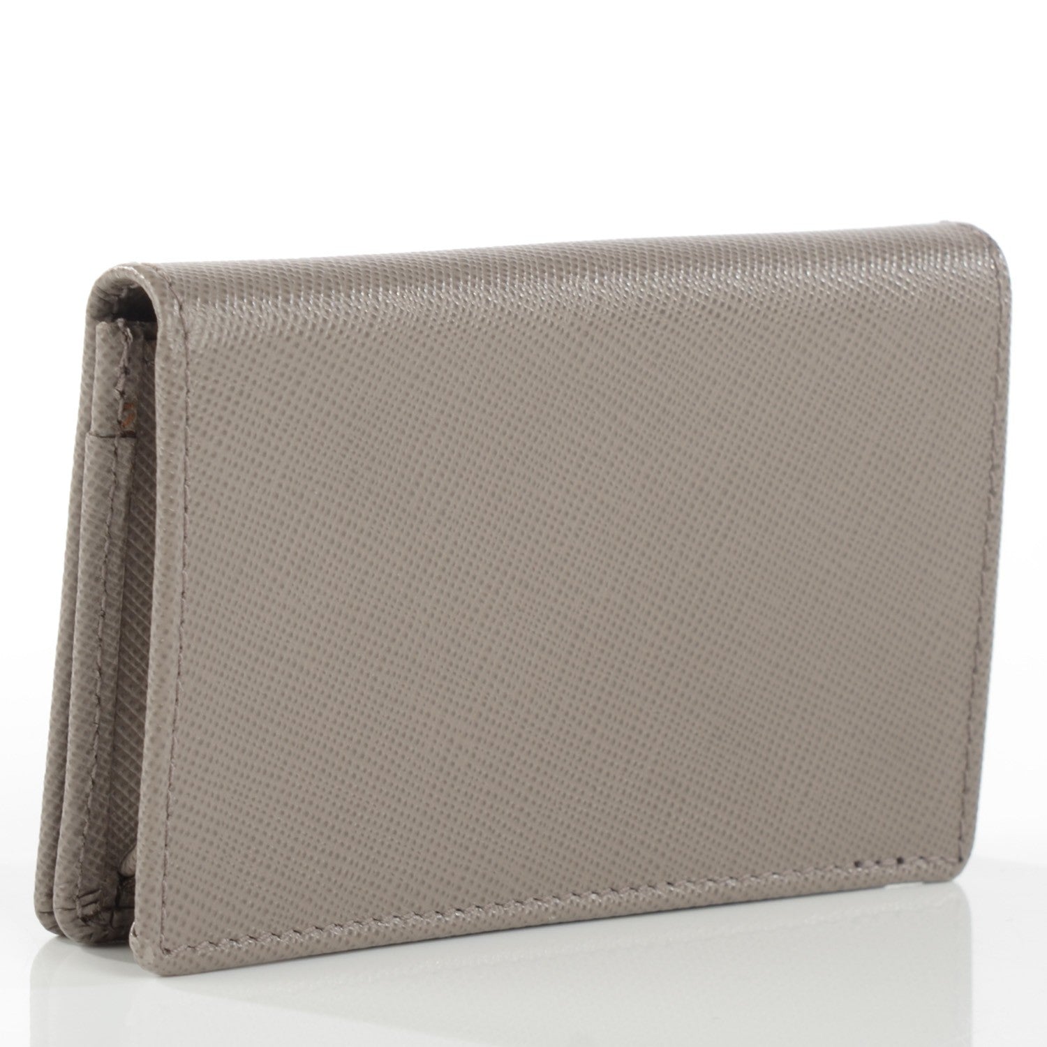 Prada Saffiano Metal Bi-Fold Card Holder Wallet Argilla 4 of 10