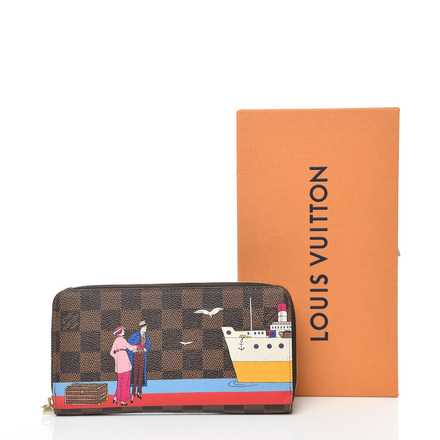 Damier Ebene 2016 Christmas Animation Zippy Wallet Rouge