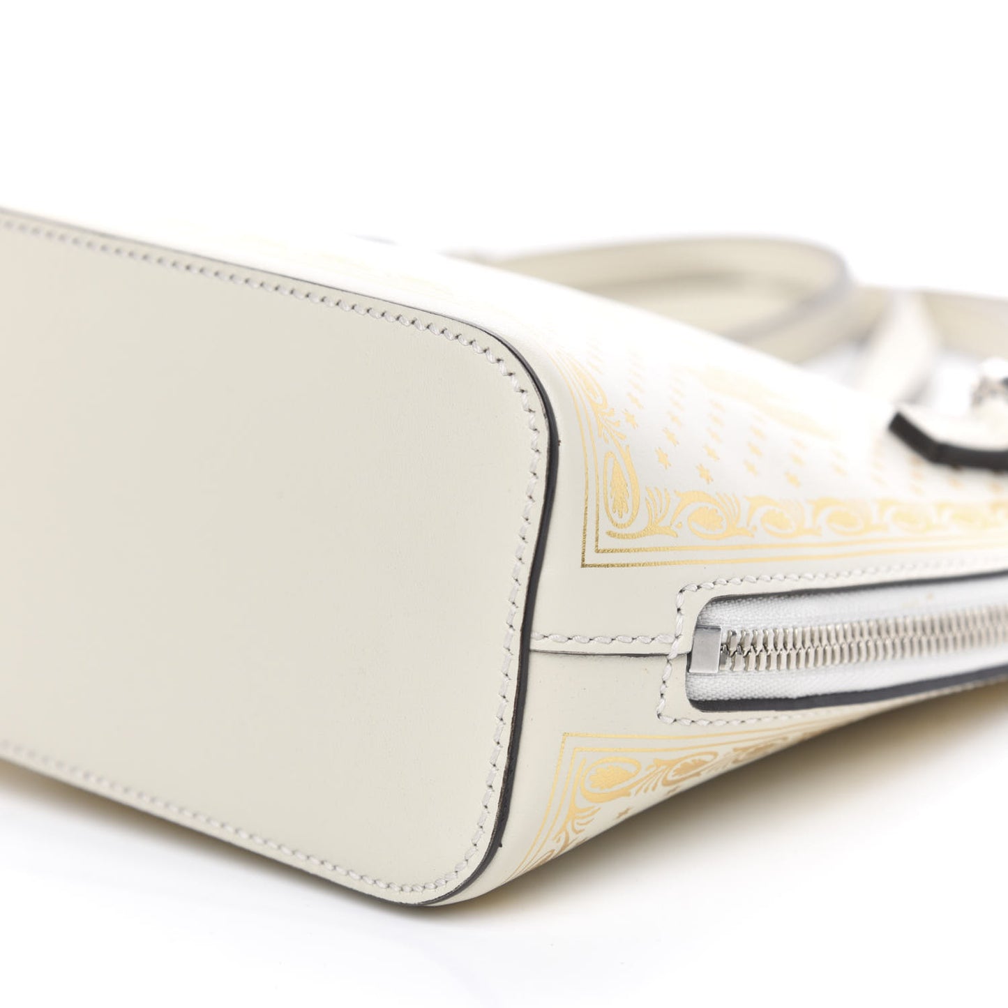 X SEGA Calfskin GUCCY Stars Mini Dome Shoulder Bag Mystic White Gold