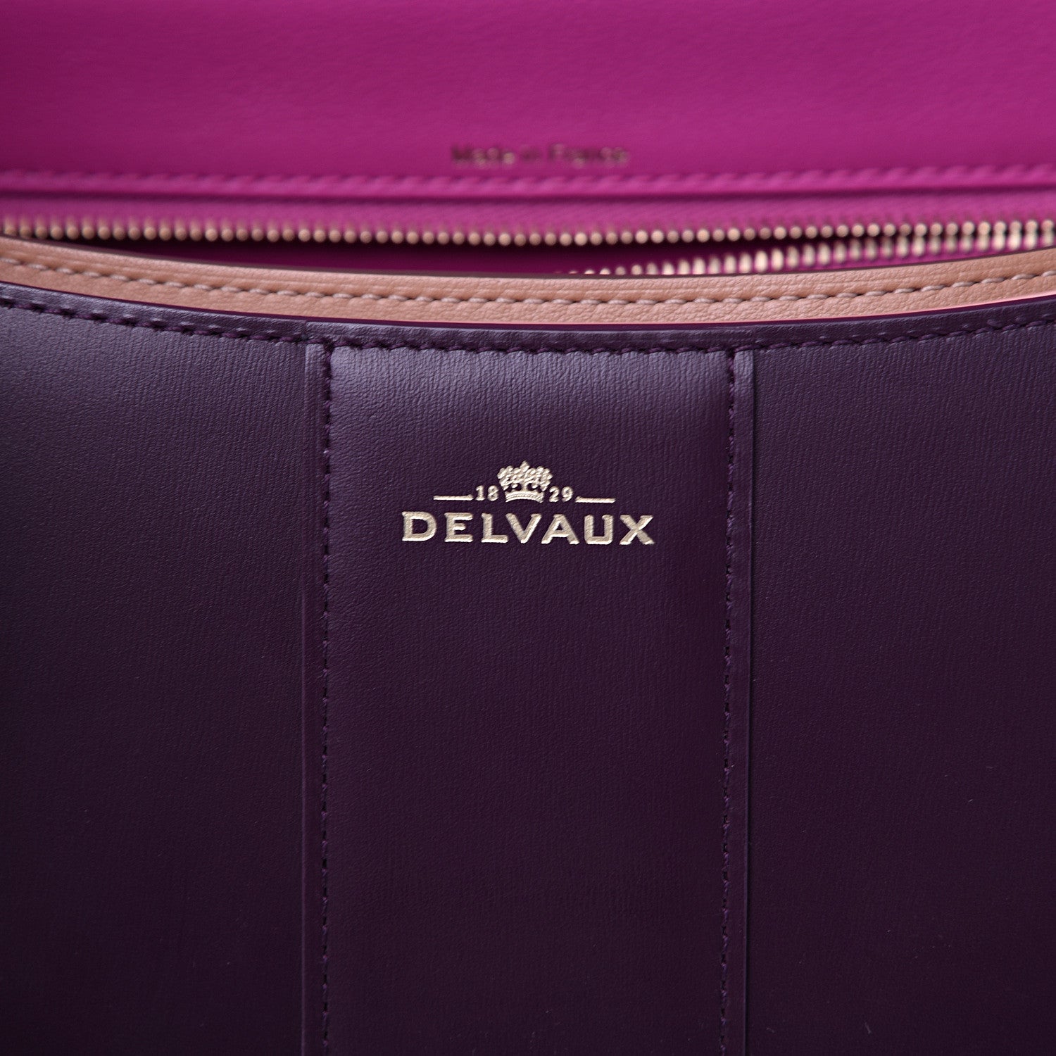 Delvaux Boxed Calfskin MM Magic Brillant Satchel Prune 5 of 9