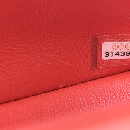 Chanel Iridescent Lambskin Quilted Mini Top Handle Rectangular Flap Red 9 of 10