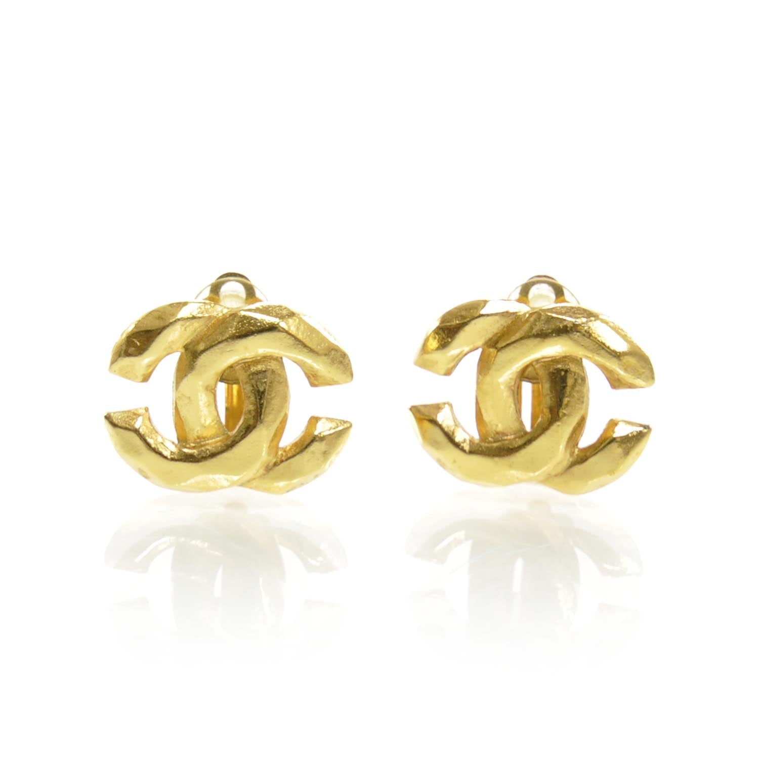 Chanel CC Clip On Earrings Gold 1 of 5