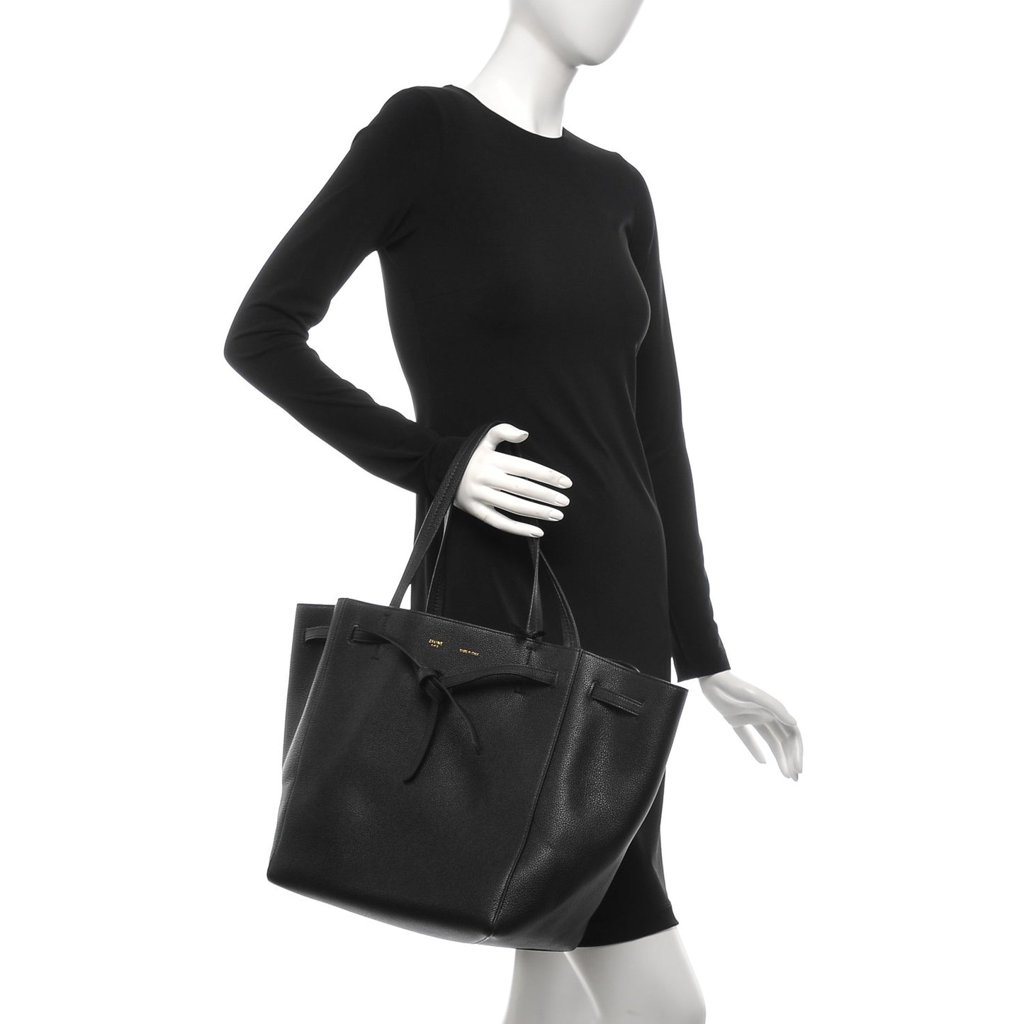 Soft Grained Calfskin Small Belt Cabas Phantom Black