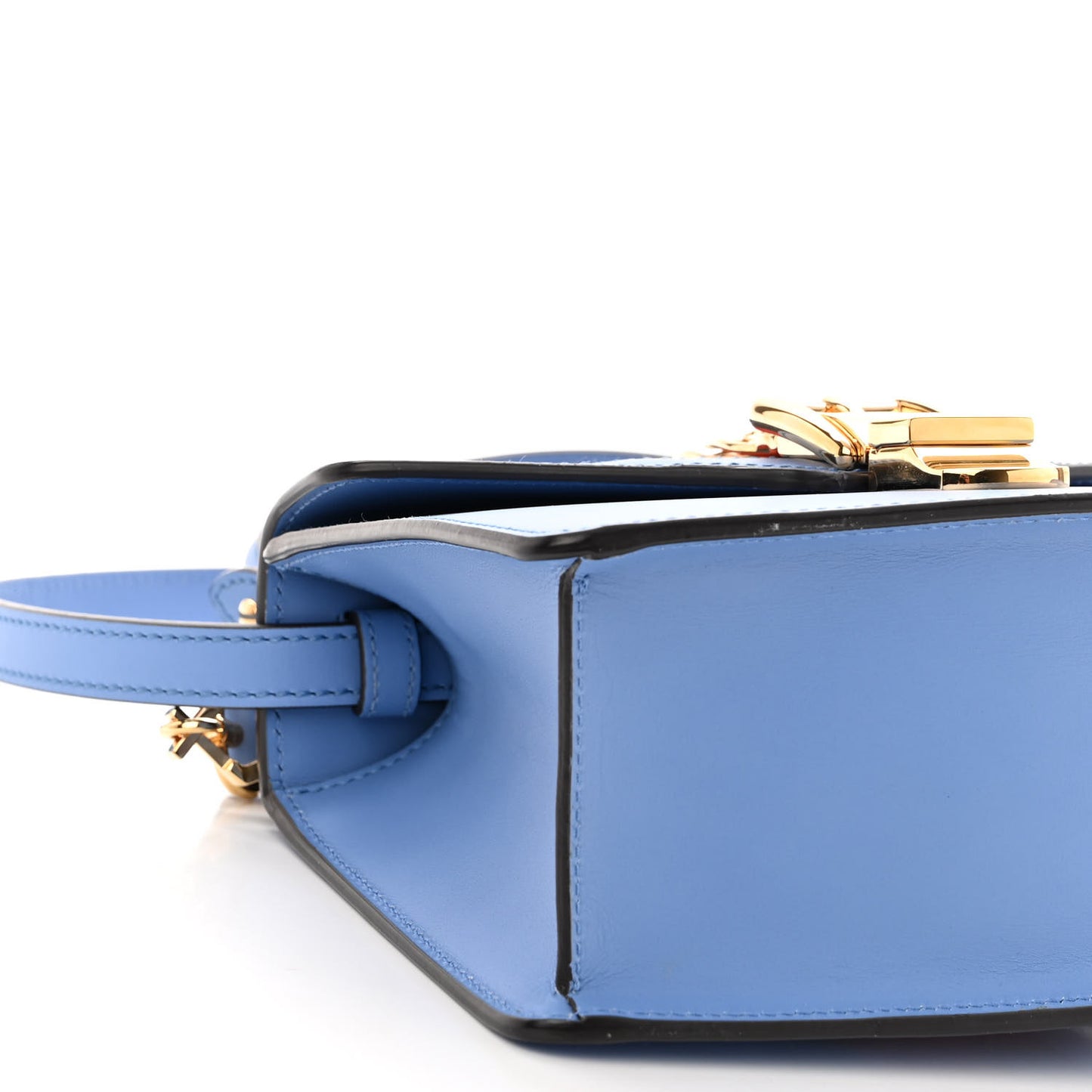 Vitello Fontanella Web Mini Sylvie Top Handle Bag Clear Sky Blue