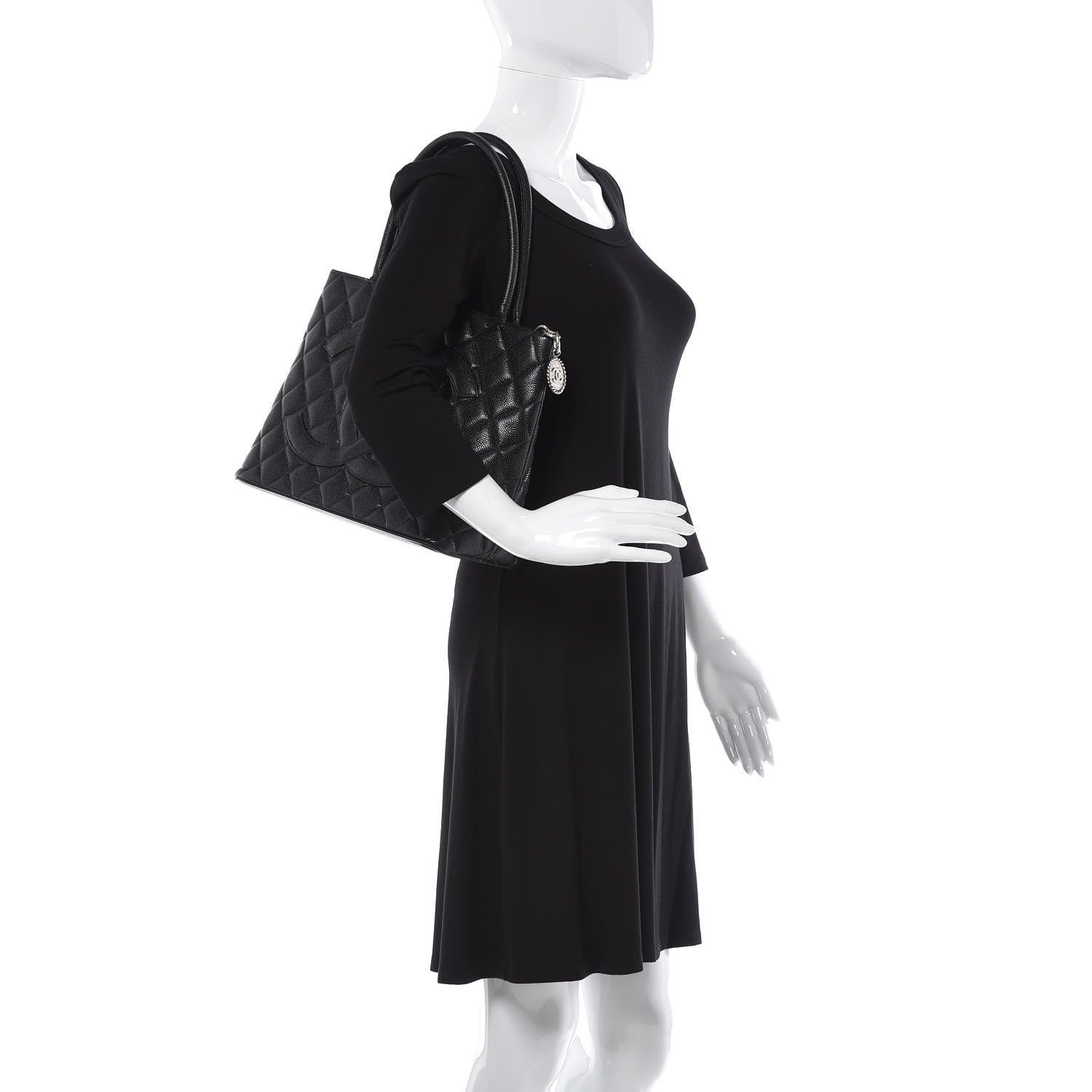 Chanel Caviar Quilted Medallion Tote Black 2 of 8