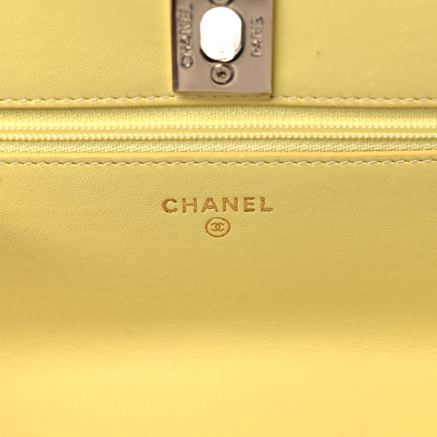Chanel Lambskin Quilted Trendy CC Wallet On Chain WOC Yellow 6 of 24