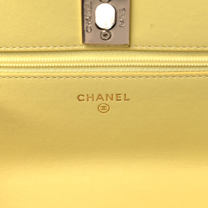 Chanel Lambskin Quilted Trendy CC Wallet On Chain WOC Yellow 6 of 24