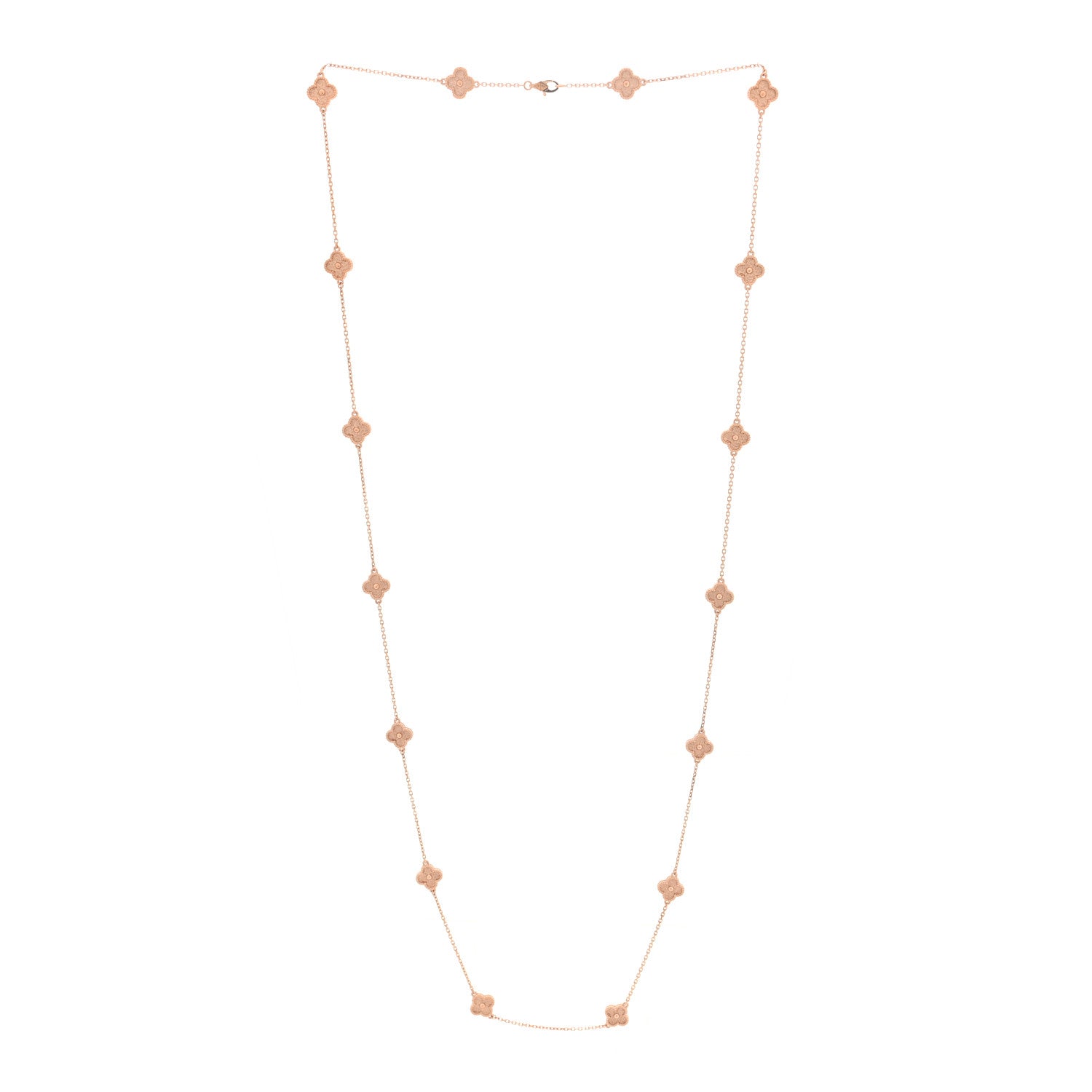 Van Cleef & Arpels 18K Rose Gold 16 Motifs Sweet Alhambra Necklace 3 of 5