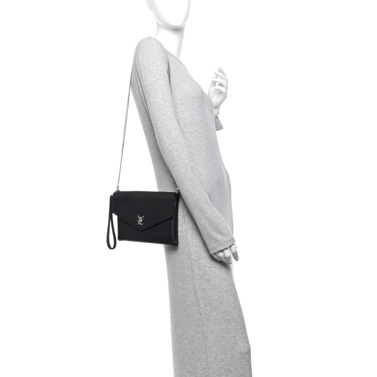 Soft Calfskin My Lockme Chain Pochette Black