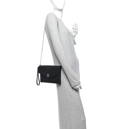 Louis Vuitton Soft Calfskin My Lockme Chain Pochette Black 2 of 9