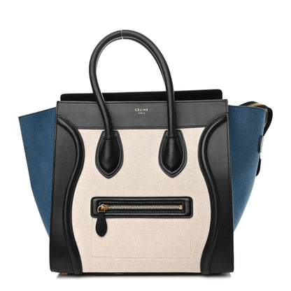 Celine Canvas Smooth Calfskin Mini Tri-Color Luggage Royal 1 of 17