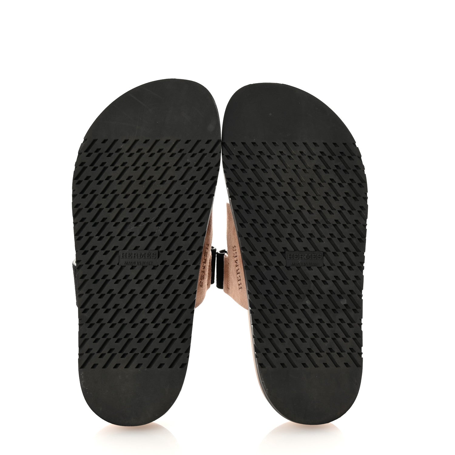 Hermes Suede Goatskin Womens Chypre Sandals 37 Rose Perle Black 6 of 10