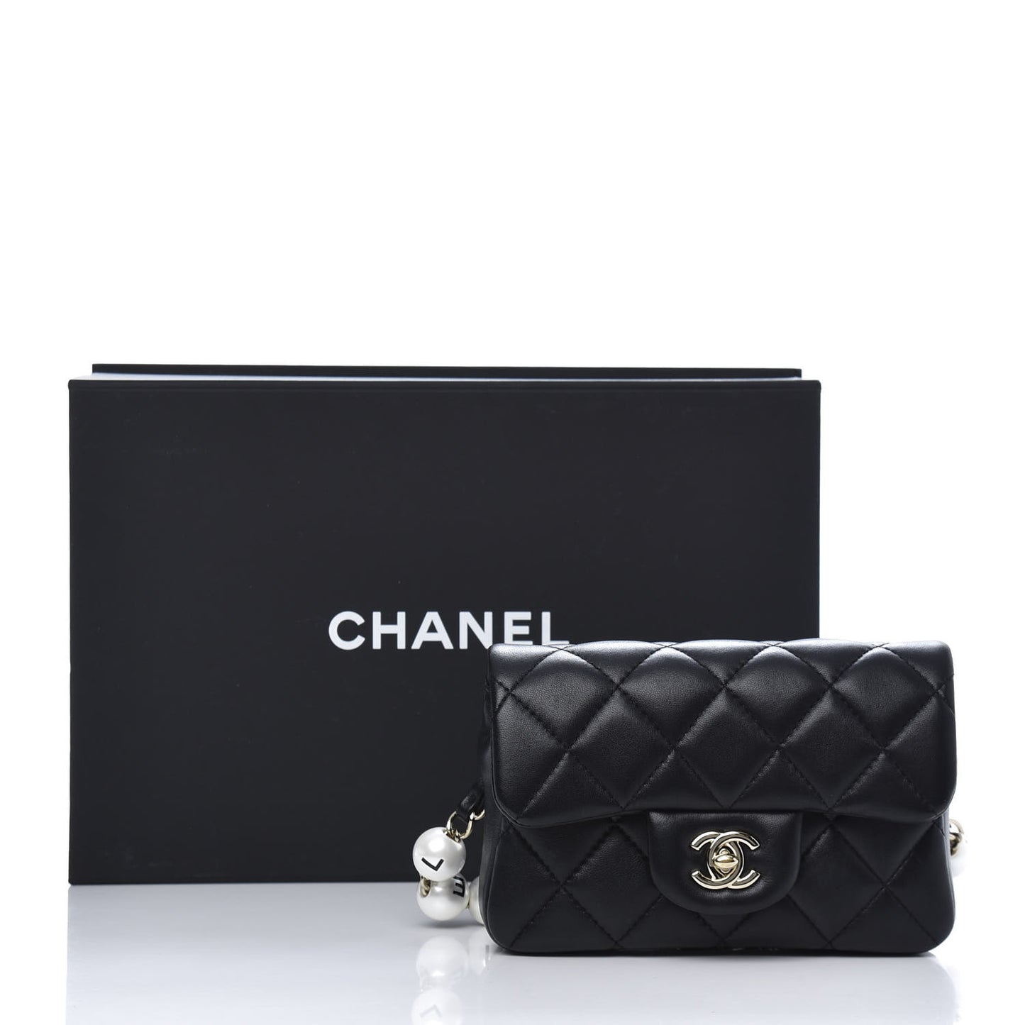 Lambskin Quilted Mini My Precious Waist Bag Black