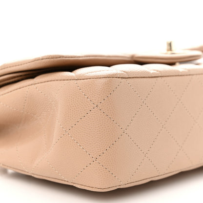 Chanel Caviar Quilted Medium Double Flap Beige 9 of 11