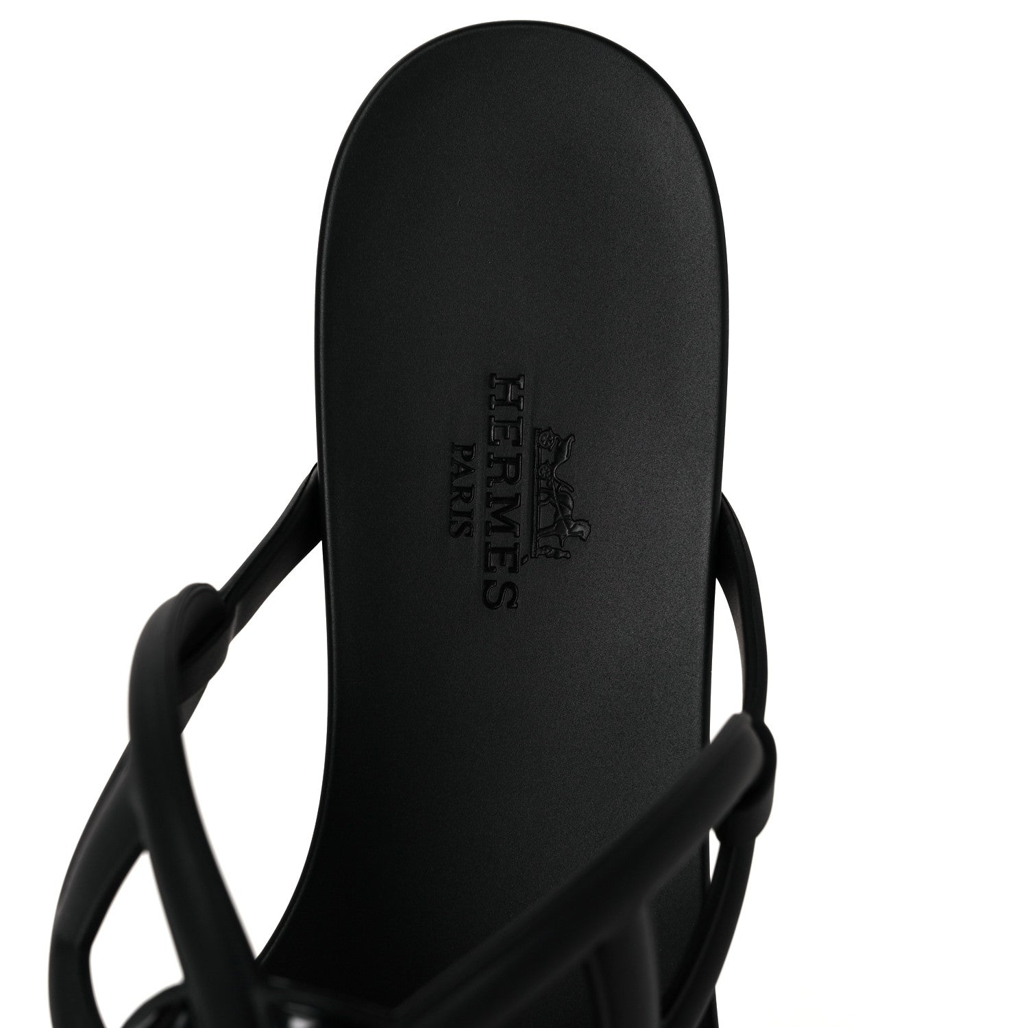 Hermes Rubber Womens Egerie Sandals 36 Black 7 of 10