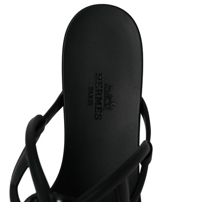 Hermes Rubber Womens Egerie Sandals 36 Black 7 of 10