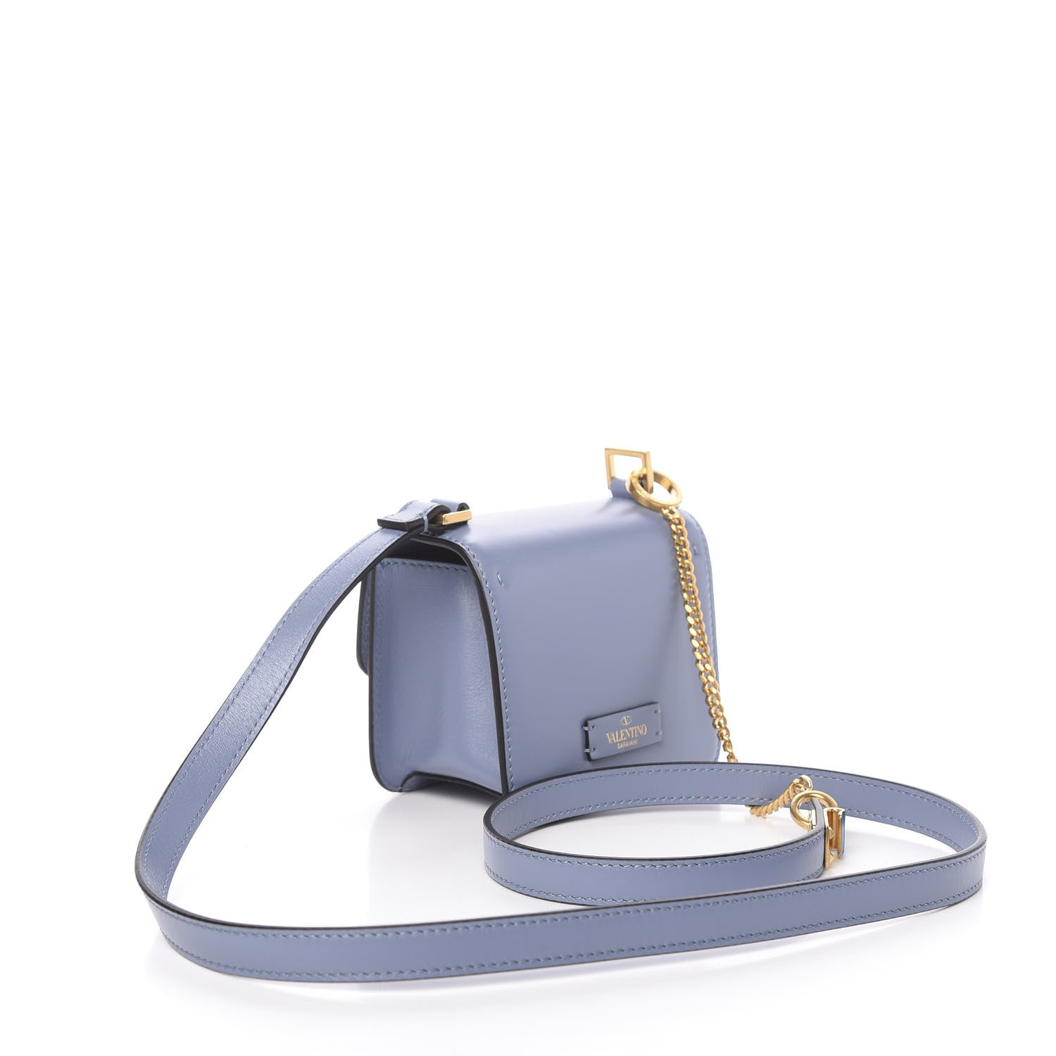 Valentino Garavani Smooth Calfskin Compact VSling Shoulder Bag Azure 4 of 10