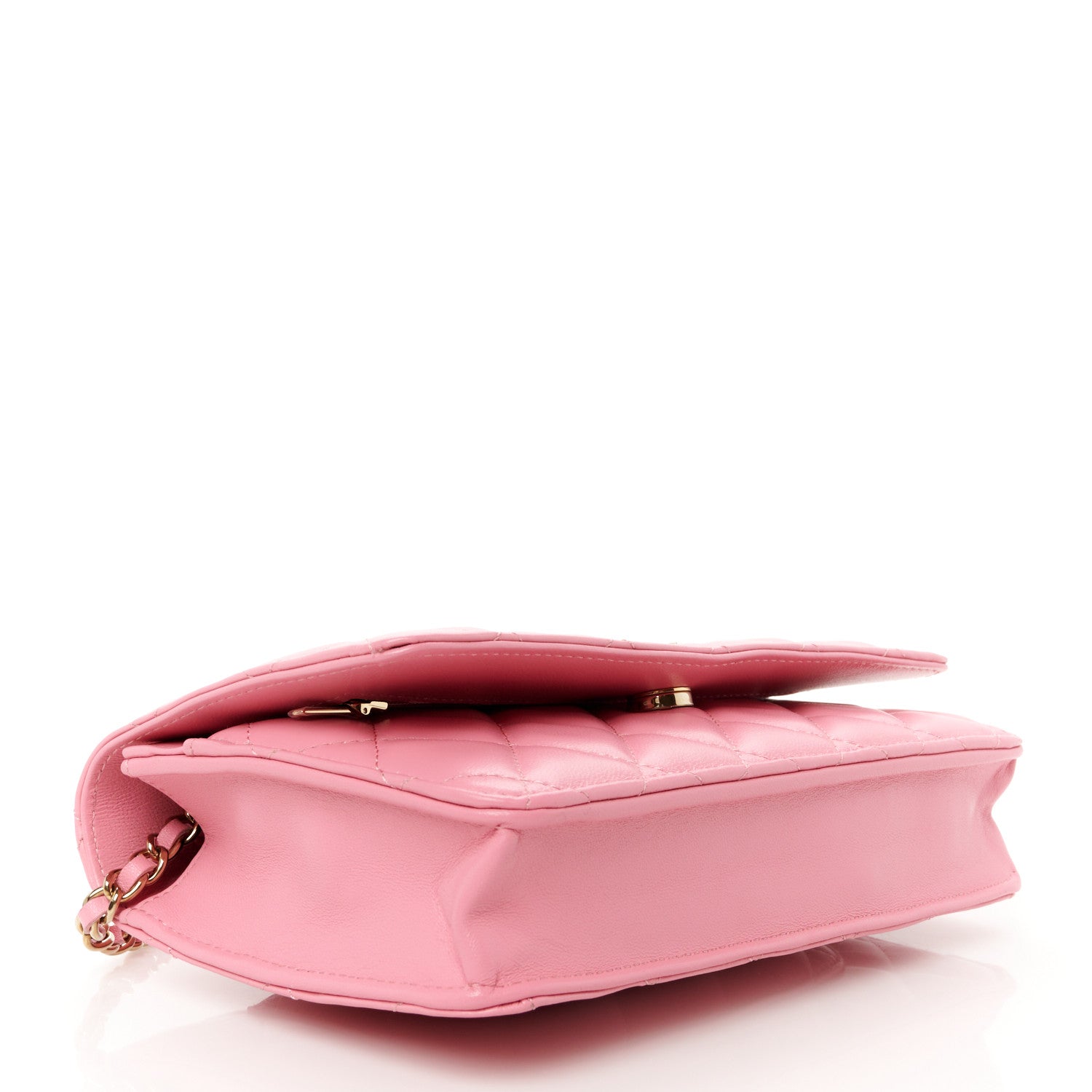 Chanel Lambskin Quilted Wallet On Chain WOC Pink 4 of 11