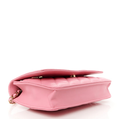 Chanel Lambskin Quilted Wallet On Chain WOC Pink 4 of 11