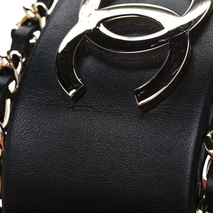 Chanel Lambskin Chain CC Cuff Black Gold 9 of 13