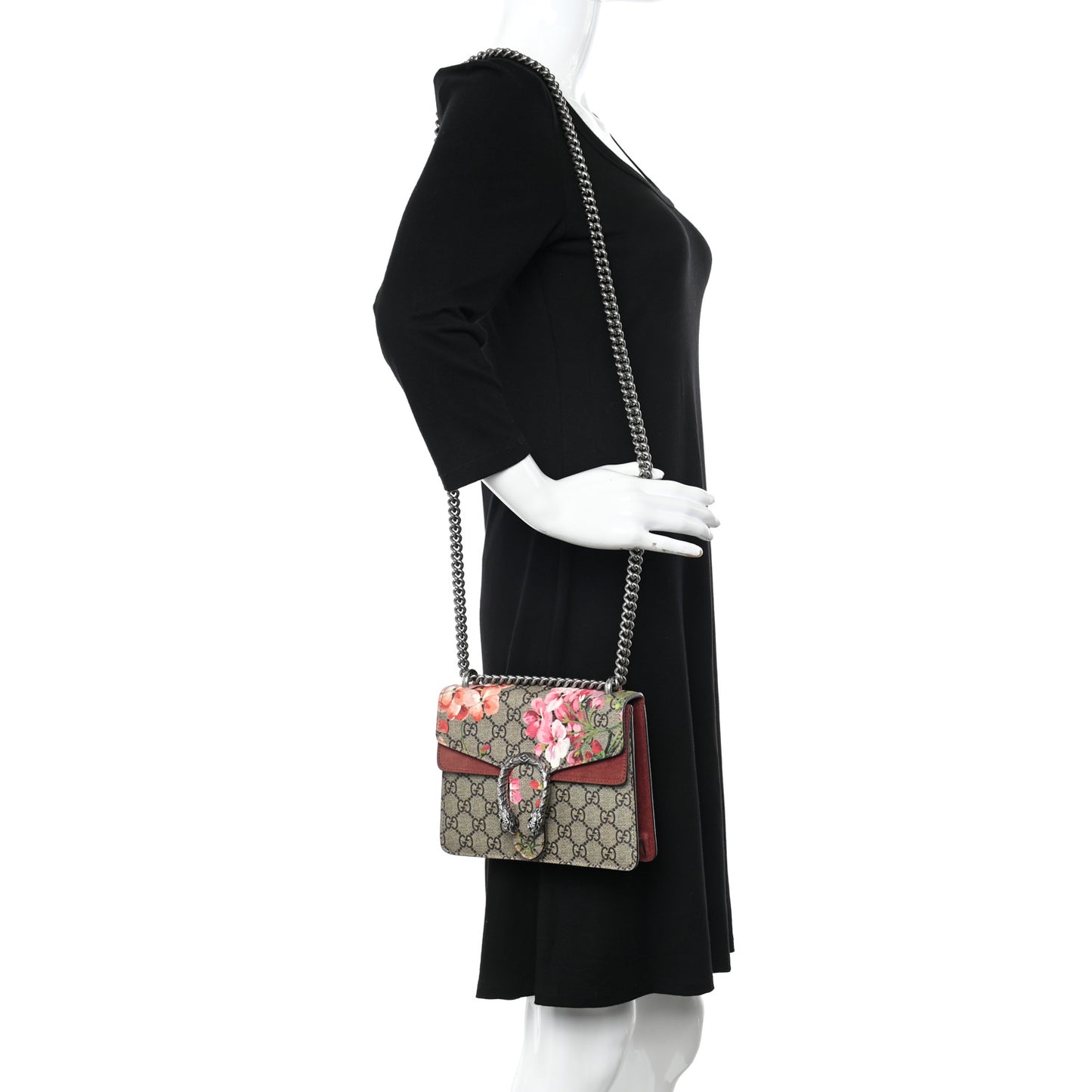 GG Supreme Monogram Blooms Mini Dionysus Shoulder Bag Beige Multicolor Dry Rose