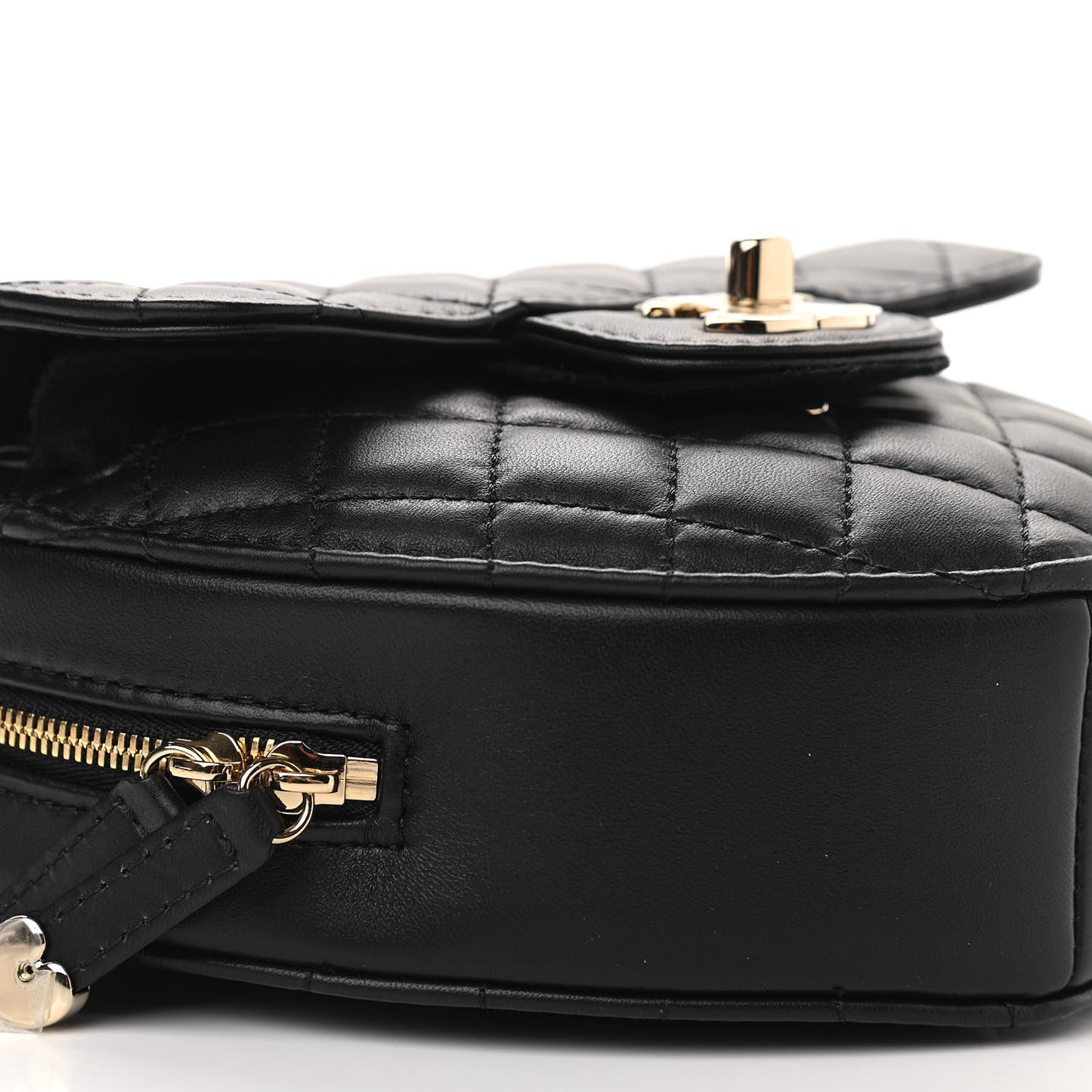 Lambskin Quilted CC In Love Heart Bag Black