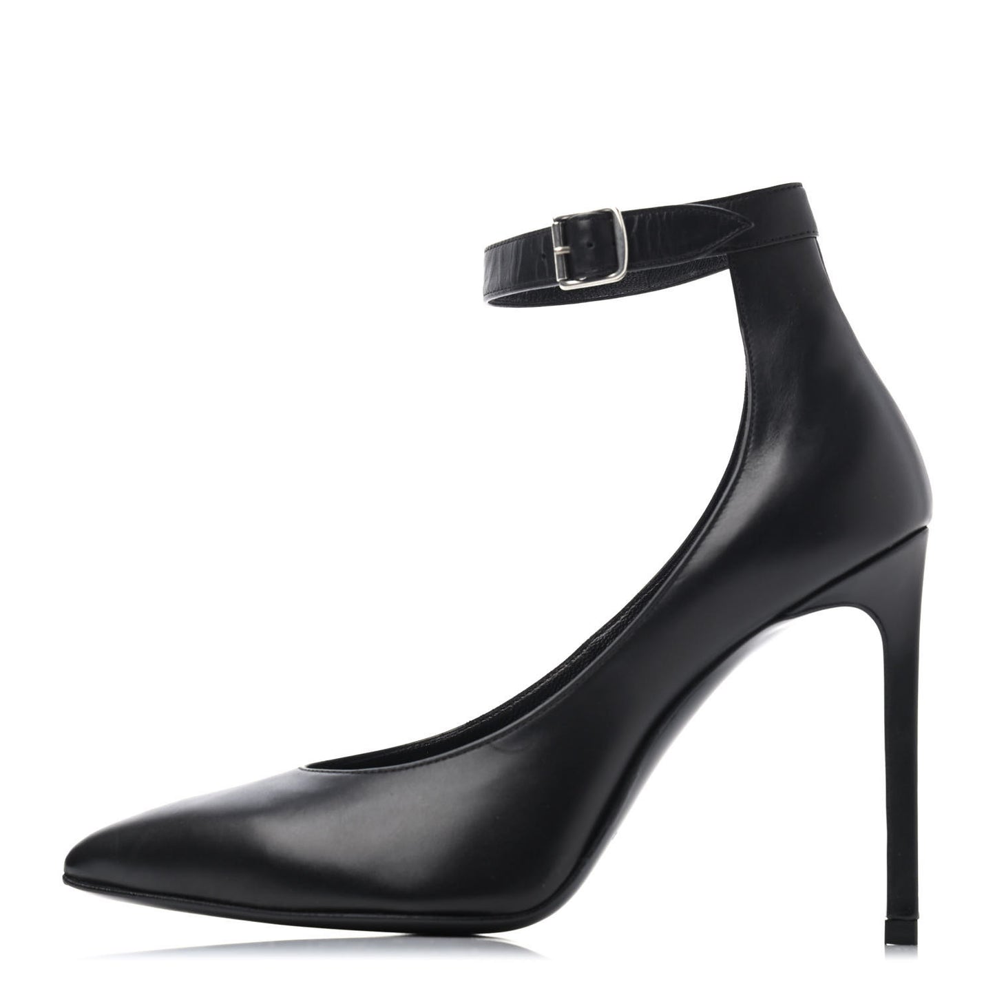 Seta Calfskin Astra Paris 105 Ankle Strap Pumps 35.5 Black