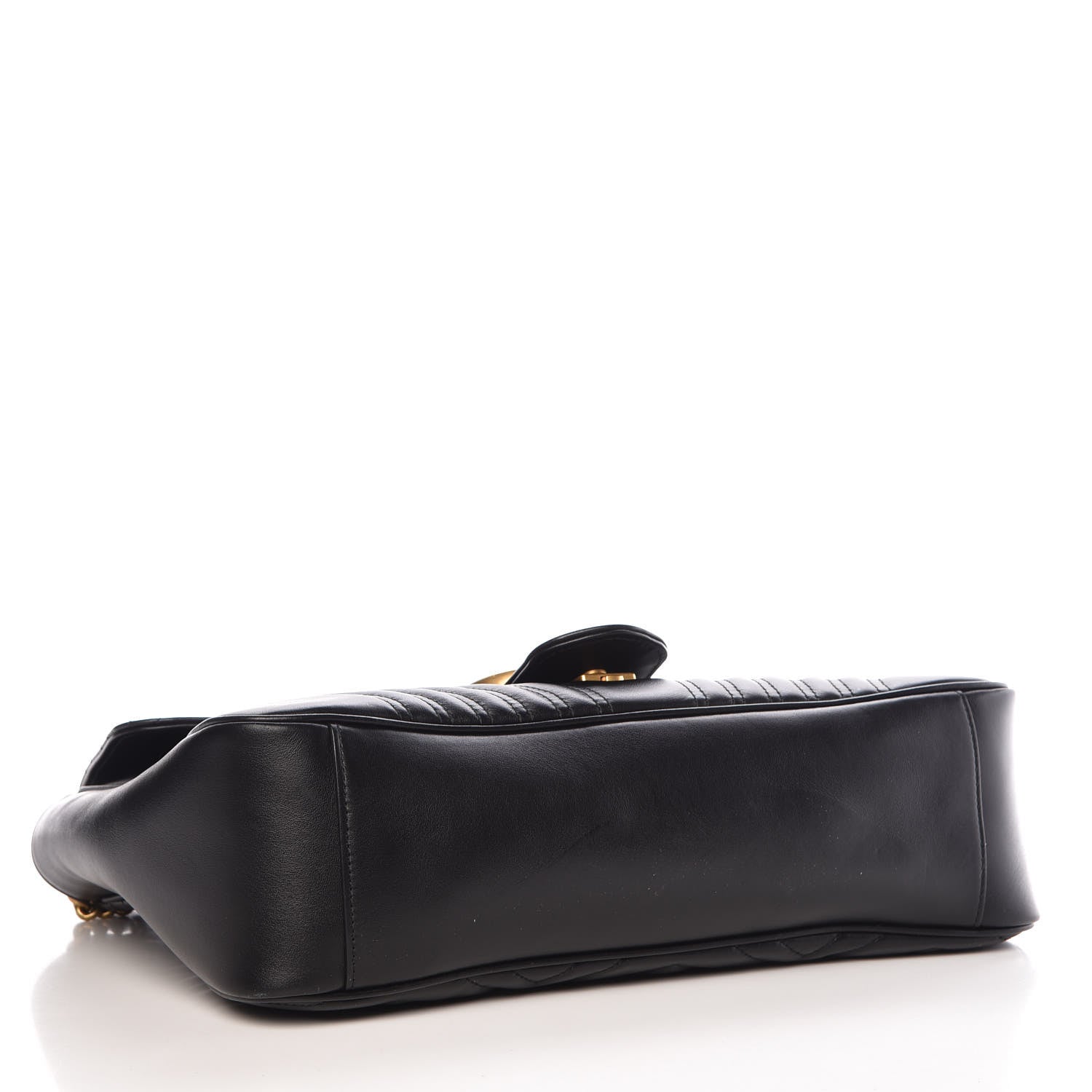 Gucci Calfskin Matelasse Large GG Marmont Shoulder Bag Black 4 of 13