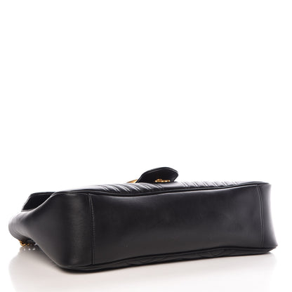 Gucci Calfskin Matelasse Large GG Marmont Shoulder Bag Black 4 of 13