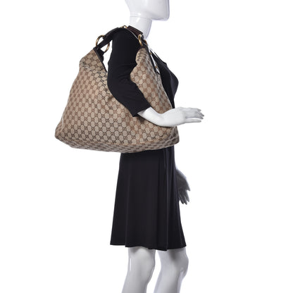 Gucci Monogram Large Horsebit Chain Hobo Dark Brown 2 of 9