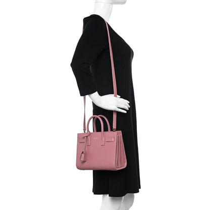 Saint Laurent Calfskin Nano Sac De Jour Rose Dark 2 of 9