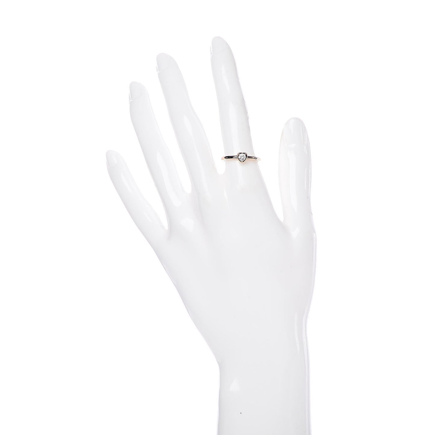 18K Pink Gold Diamond D'Amour Heart Ring 52 6