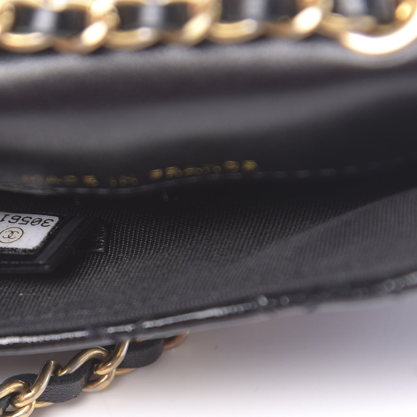 Shiny Aged Calfskin Quilted Waist Belt Bag Black