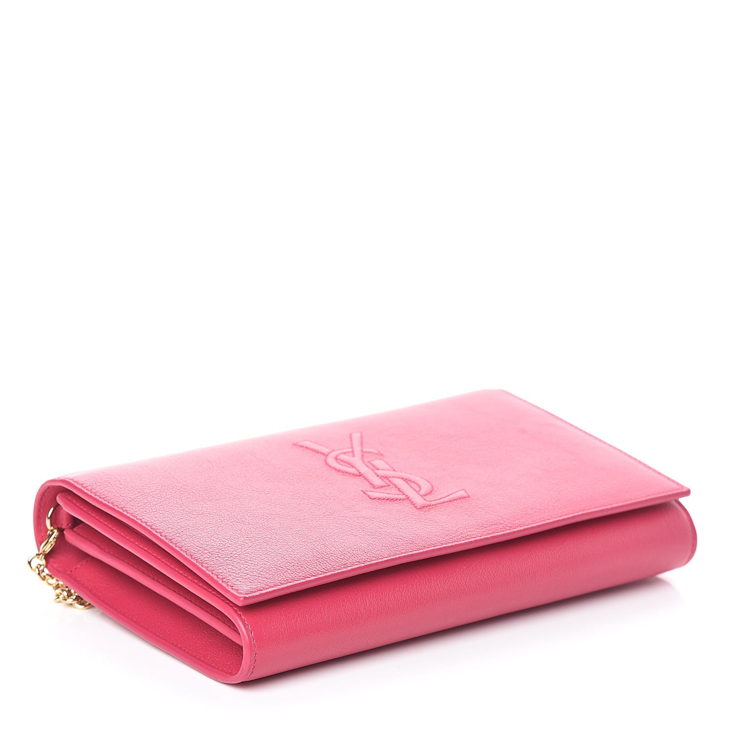 Calfskin Belle de Jour Chain Clutch Fushia