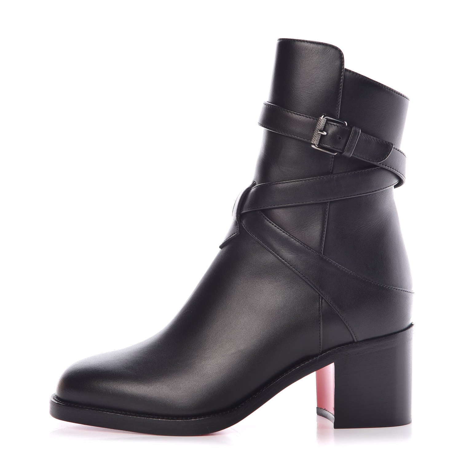 Christian Louboutin Calfskin Karistrap 70 Ankle Boots 34.5 Black 1 of 8