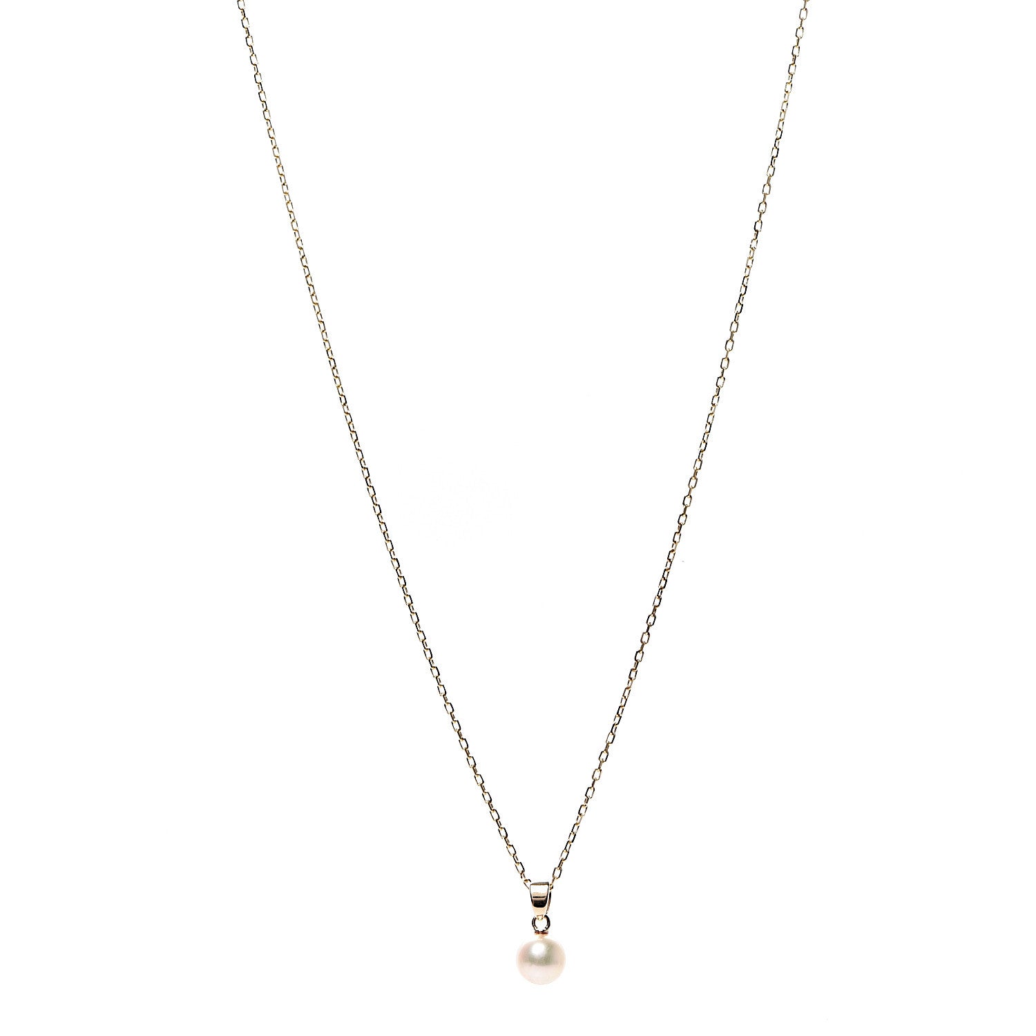 Mikimoto 18K Yellow Gold Akoya Pearl 6mm Pendant Necklace 1 of 5