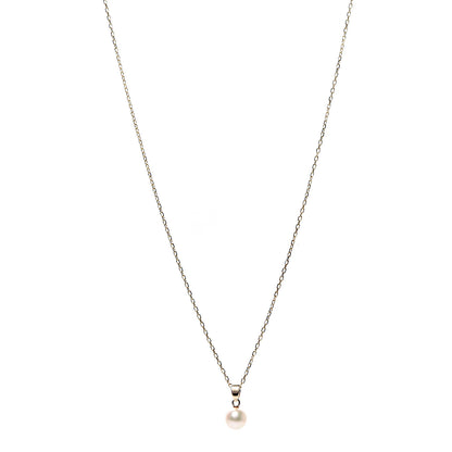 Mikimoto 18K Yellow Gold Akoya Pearl 6mm Pendant Necklace 1 of 5