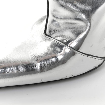 Balenciaga Metallic Calfskin Thigh High Boots 37.5 Silver 7 of 9