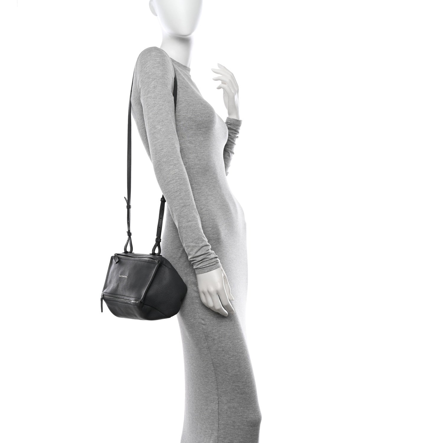 Givenchy Sugar Goatskin Small Pandora Box Crossbody Bag Storm Grey 2 of 11