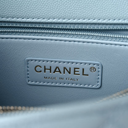 Chanel Caviar Quilted Small Coco Handle Flap Light Blue 5 of 10