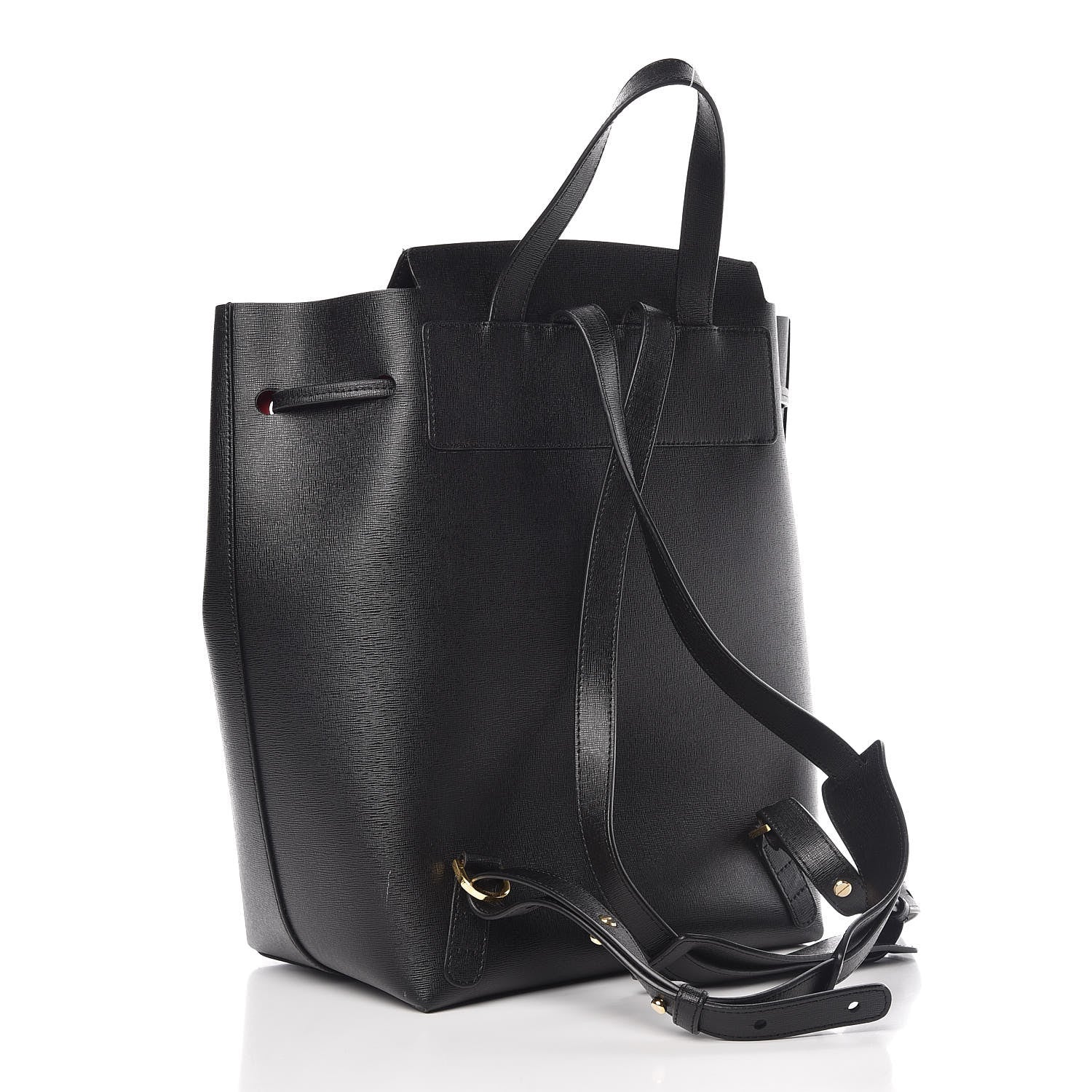 Mansur Gavriel Saffiano Backpack Black Flamma 3 of 14