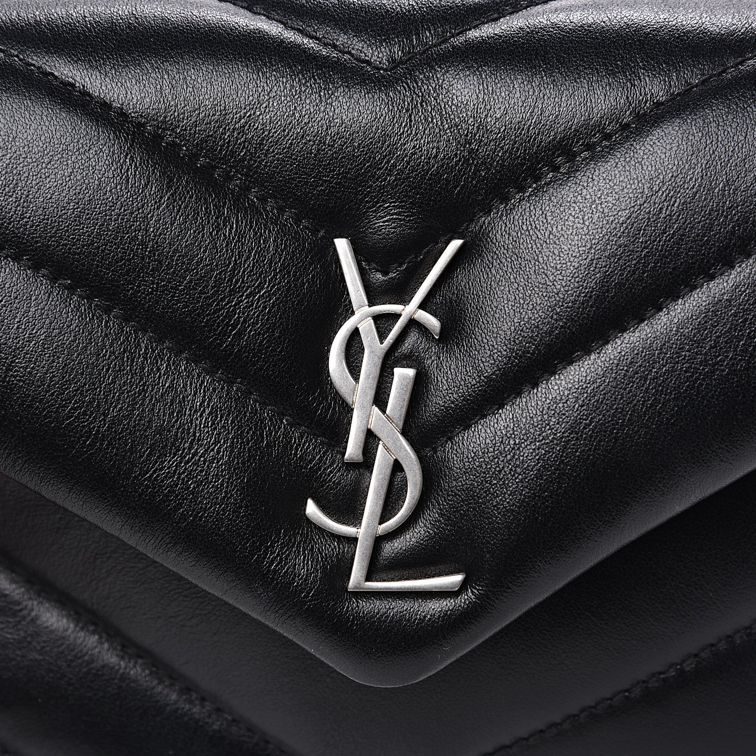 Saint Laurent Calfskin Y Quilted Monogram Toy Loulou Crossbody Bag Black 10 of 12