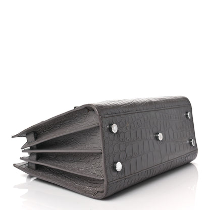 Saint Laurent Calfskin Crocodile Embossed Baby Sac De Jour Fog 4 of 11